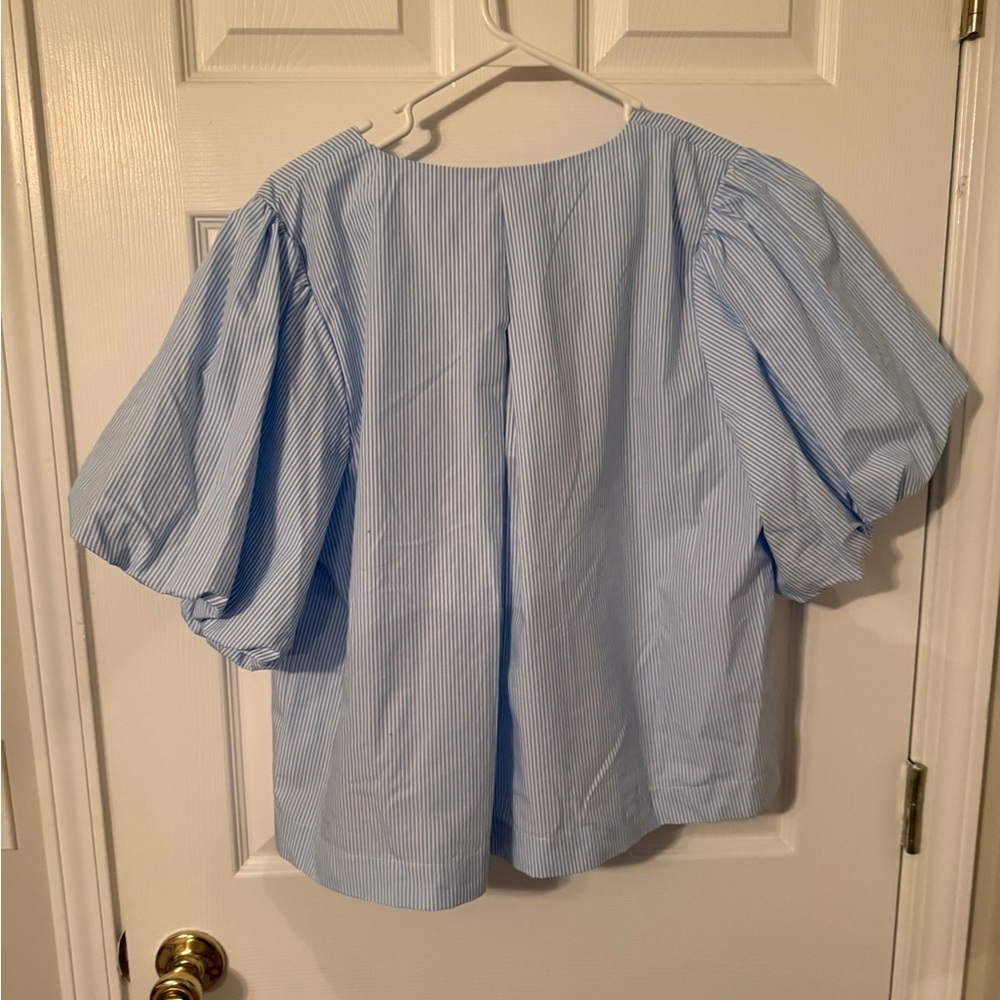 Kate Spade Blue Striped Blouse - Picture 5 of 6